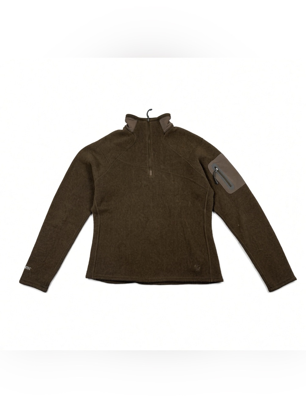 Mountain Hardwear Brown Polartec Fleece 1/4 Zip Pullover Sleeve Pocket